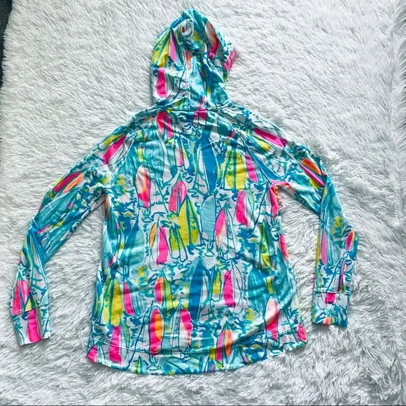 Lilly Pulitzer | Mooring Hoodie Multi "Beach and Bae" Full Zip Hooded Jacket - Picture 8 of 8